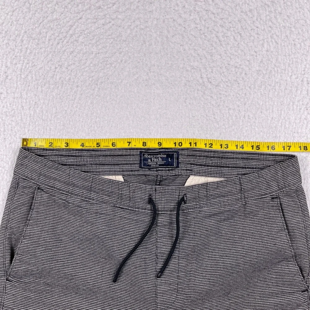 Abercrombie & Fitch Langdon Skinny Pants Mens Large Black White Stretch‎ Joggers